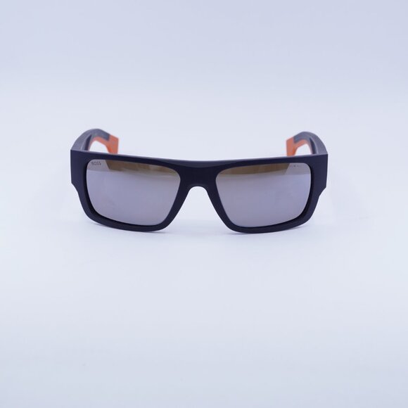 Hugo BOSS 1498/S 0LOX ZV Sunglasses Blue Rectangle Frame, Silver Lenses - Picture 3 of 9